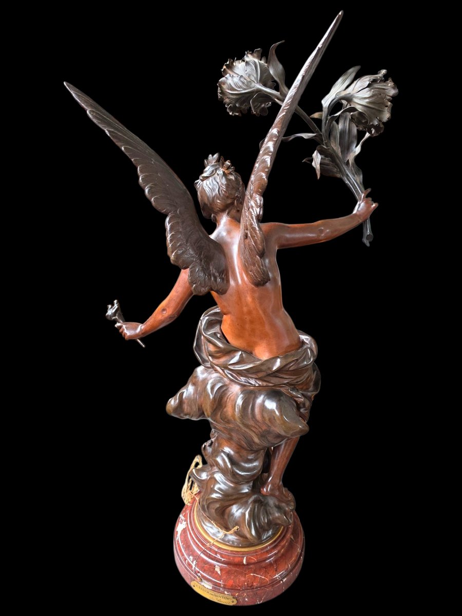 "the Awakening Of Spring" Bronze Floor Lamp-photo-2