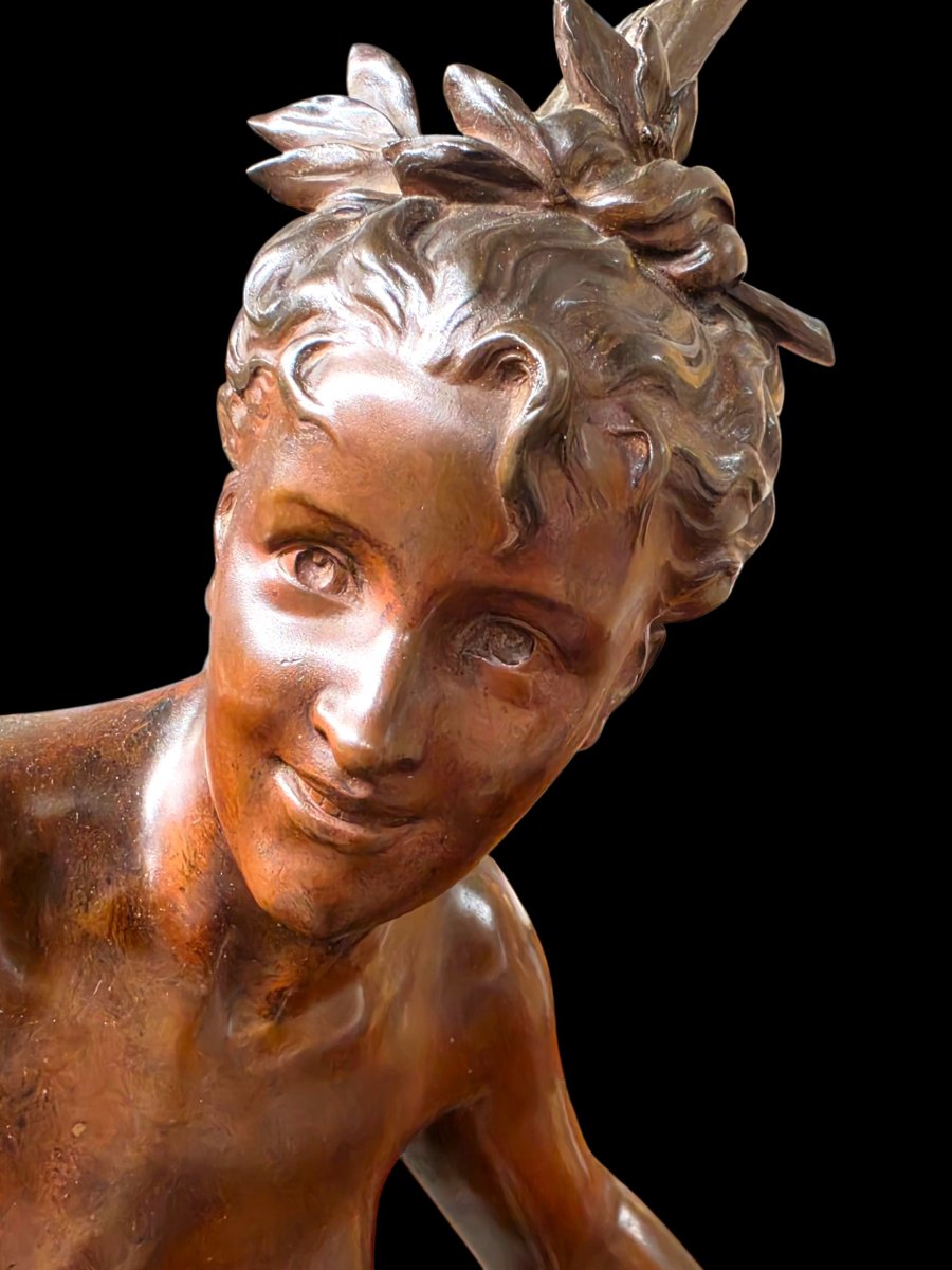 "the Awakening Of Spring" Bronze Floor Lamp-photo-3