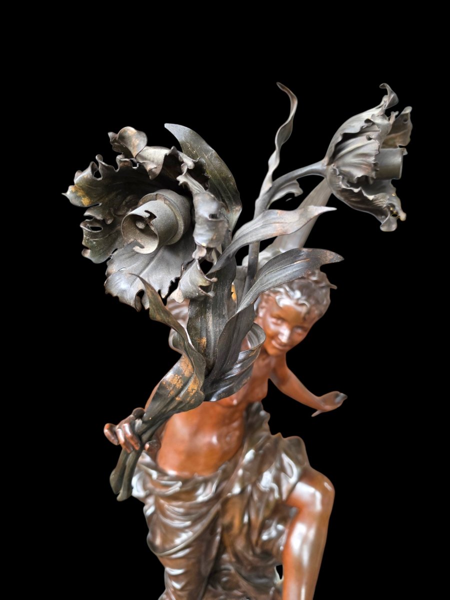 "the Awakening Of Spring" Bronze Floor Lamp-photo-6