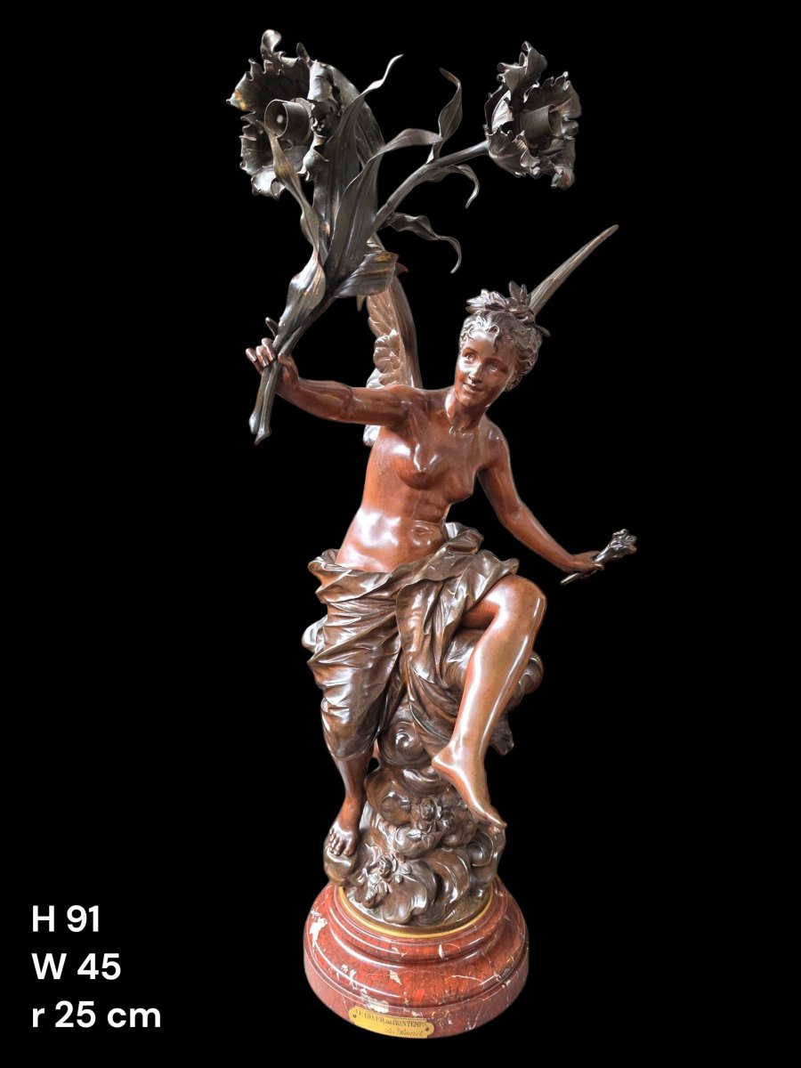 "the Awakening Of Spring" Bronze Floor Lamp-photo-7