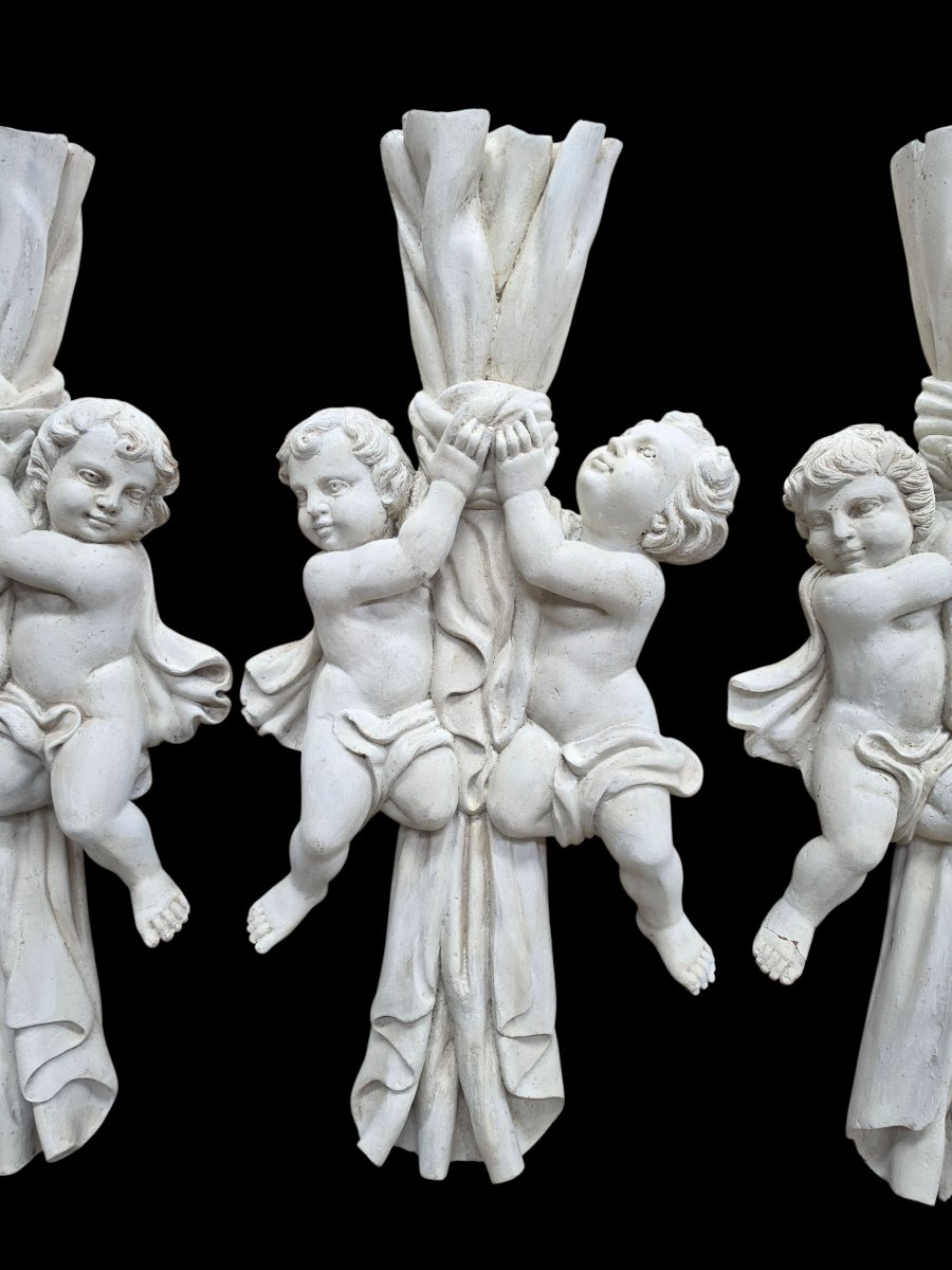 4 sculptures de chérubins -photo-1