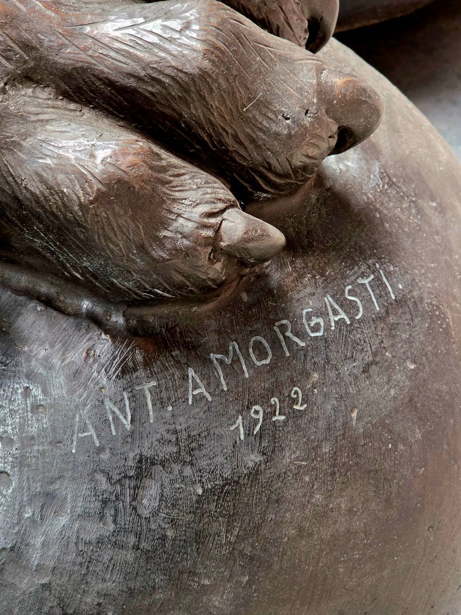 Une paire de lions Medici en bronze-photo-2