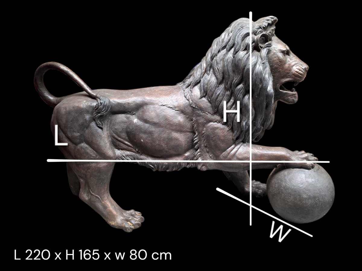 Une paire de lions Medici en bronze-photo-6