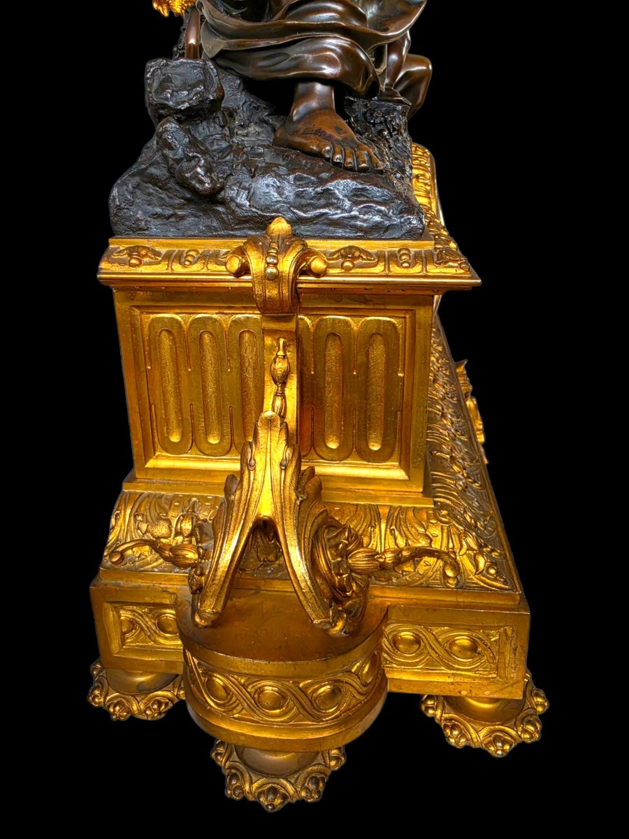 Garniture de cheminée en bronze doré -photo-2