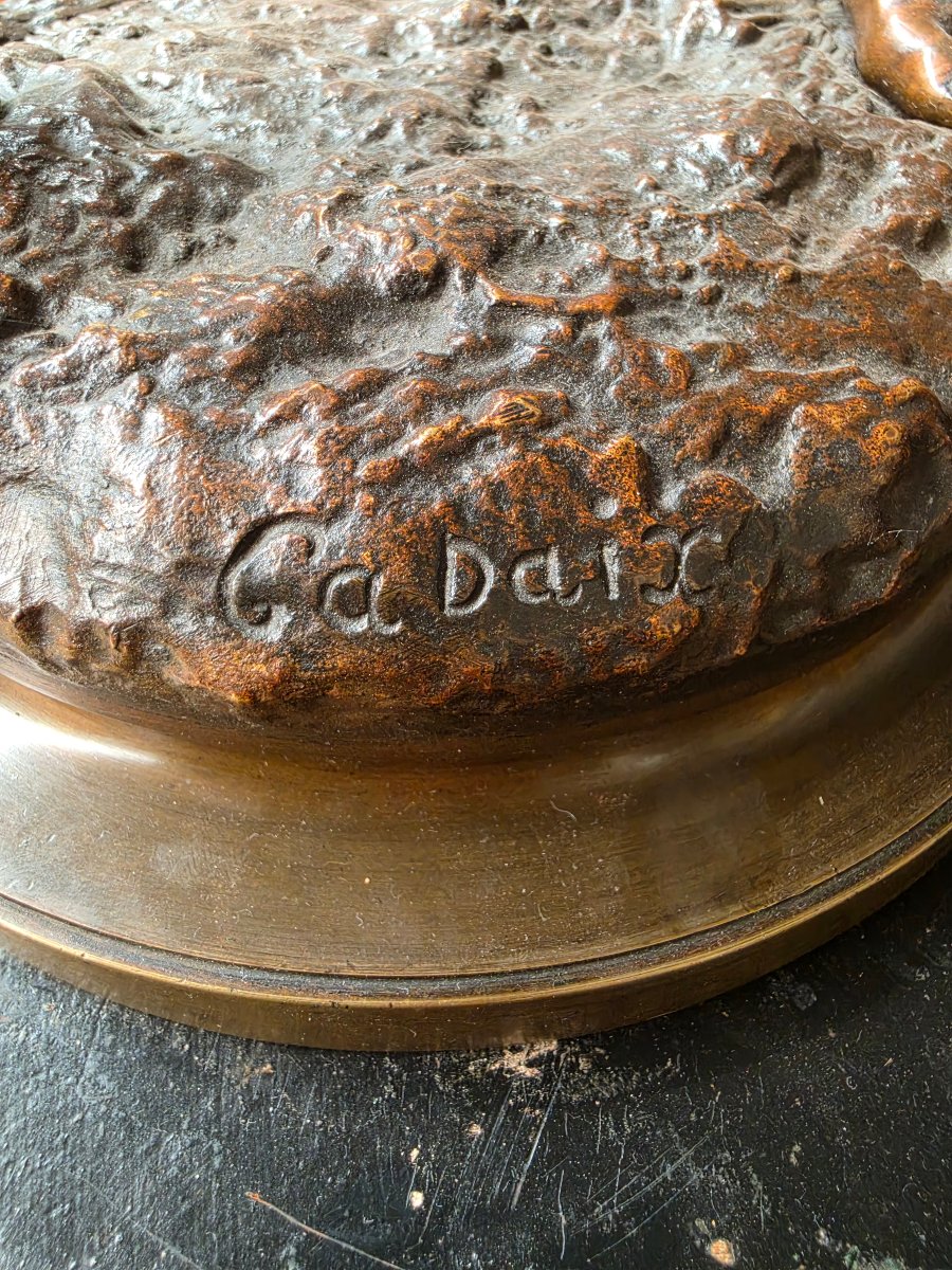 Bronze "l'enfant au coq"-photo-3