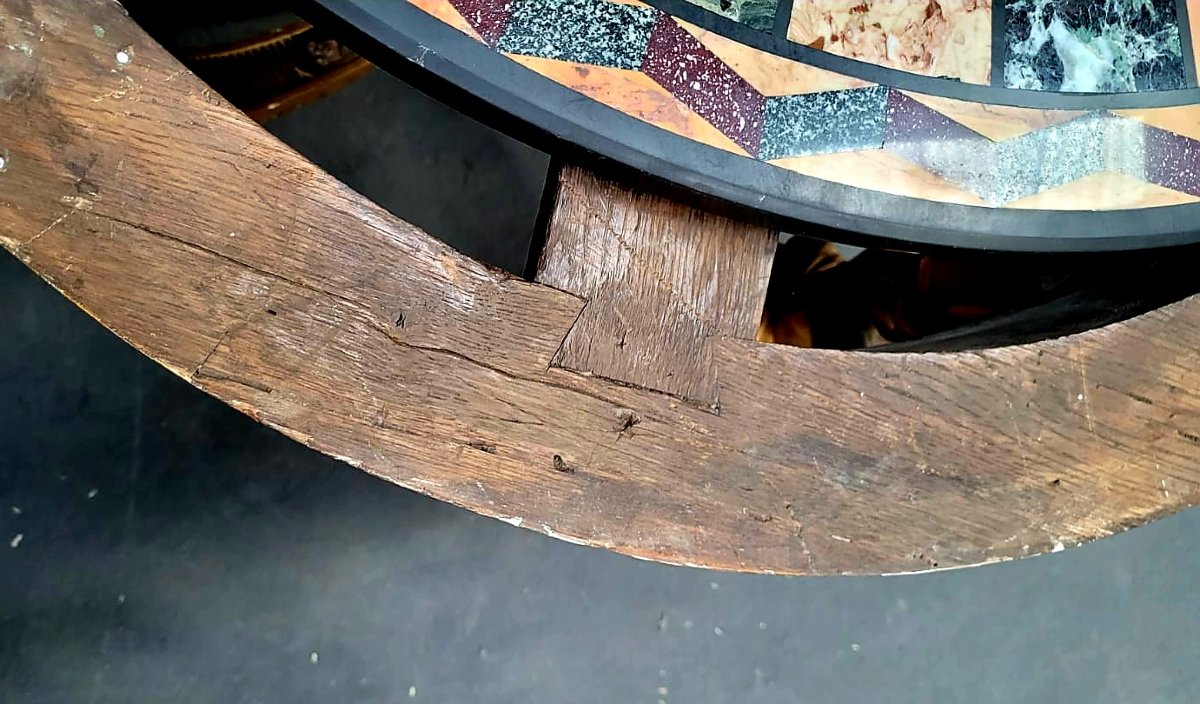 Round Side Table Made Of Gilded Wood -photo-4