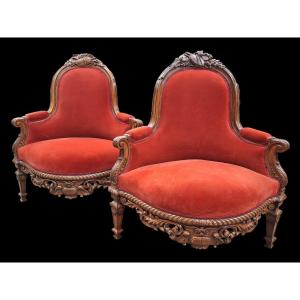 Paire De Fauteuils De Coin.