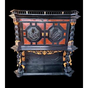 Cabinet Secrétaire En Style Baroque 19ième 
