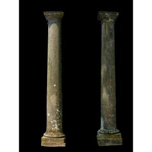 4 colonnes  en pierre bleue de Hainaut 