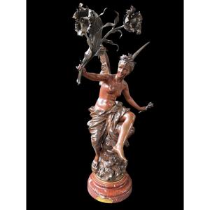 "the Awakening Of Spring" Bronze Floor Lamp