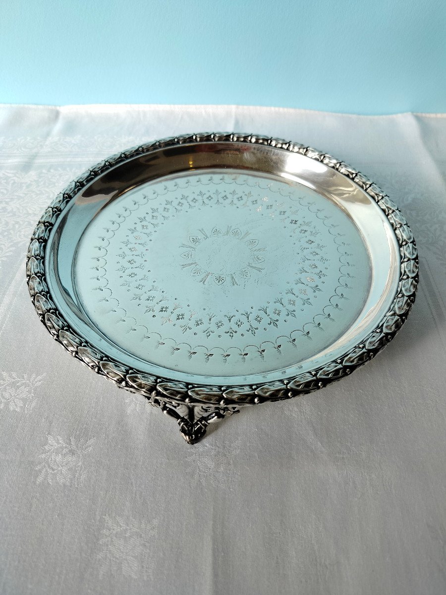 Plateau/Salver en  Métal Argenté XIX s.-photo-3