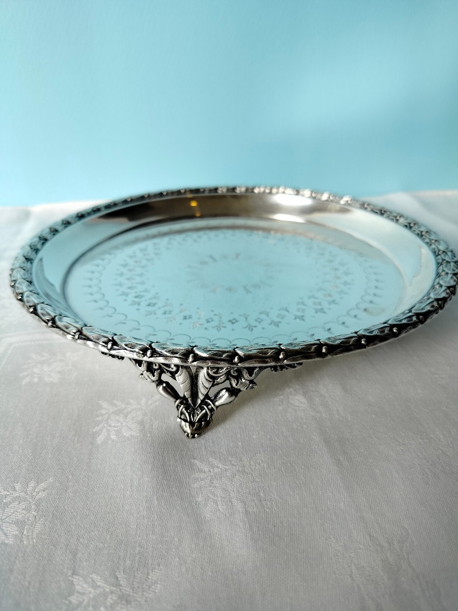 Plateau/Salver en  Métal Argenté XIX s.