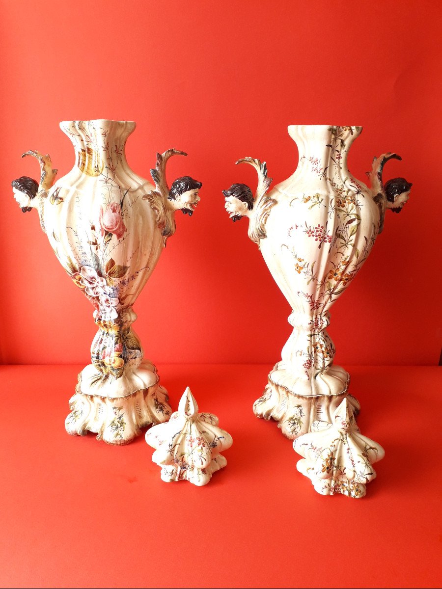 Vases en maiolique Antonibon  Nove Italie.-photo-4