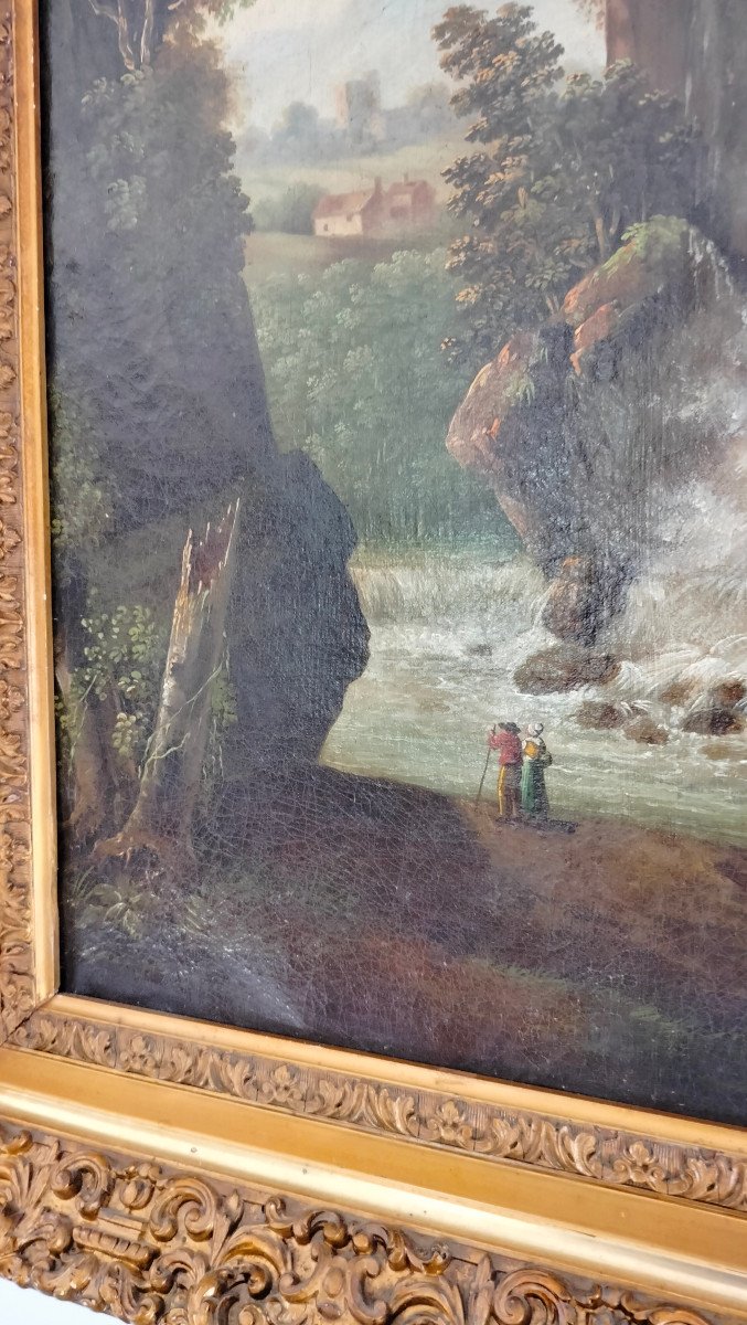 Cascade Landscape Painting Oil On Canvas -photo-3