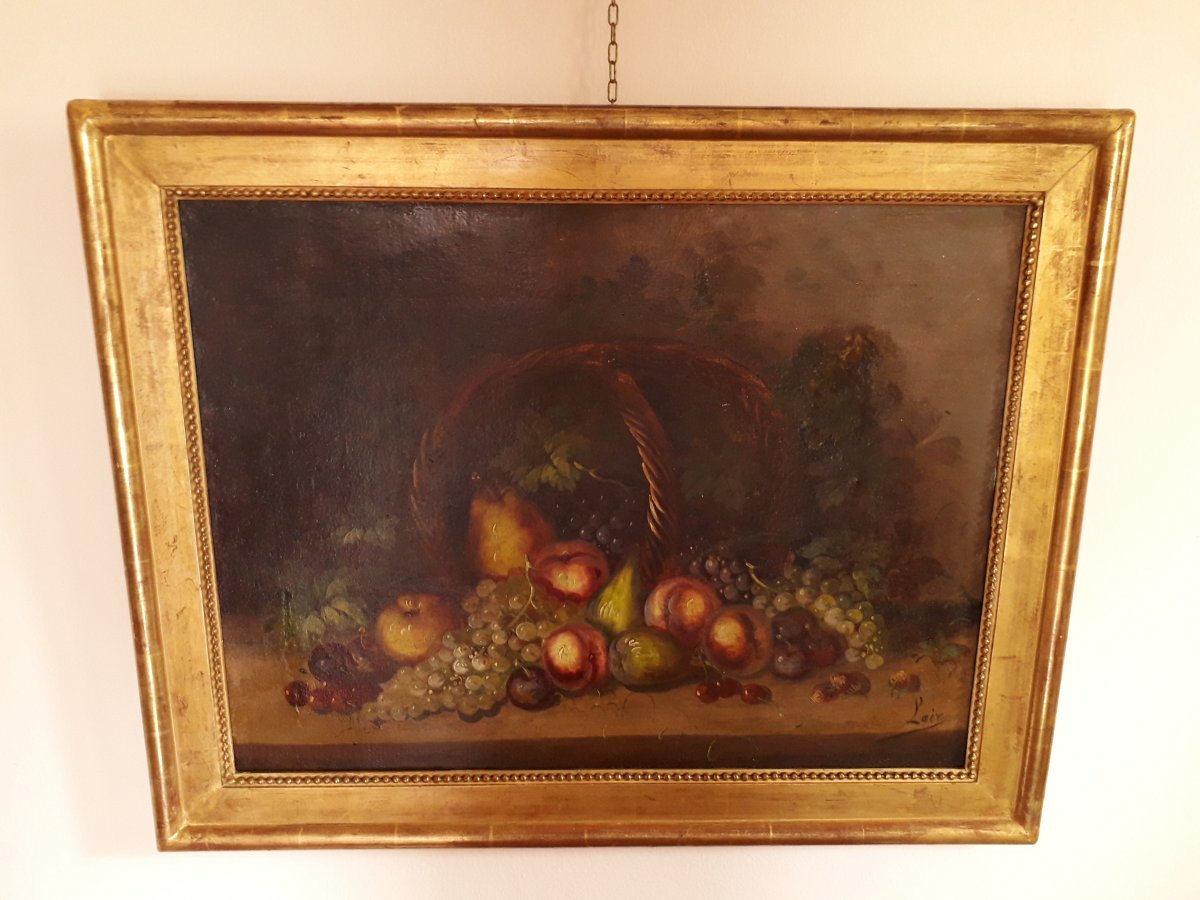 Still Life With Fruits, Painting, Oil On Canvas-photo-2