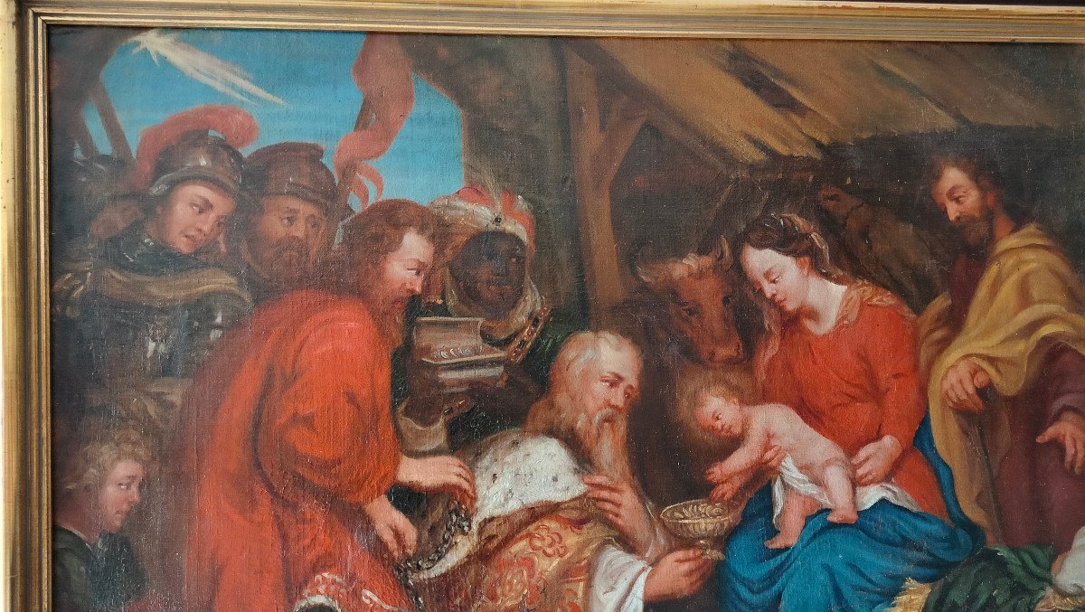 The Adoration Of The Magi XVII, Painting, Oil On Canvas, Religious Scene-photo-3