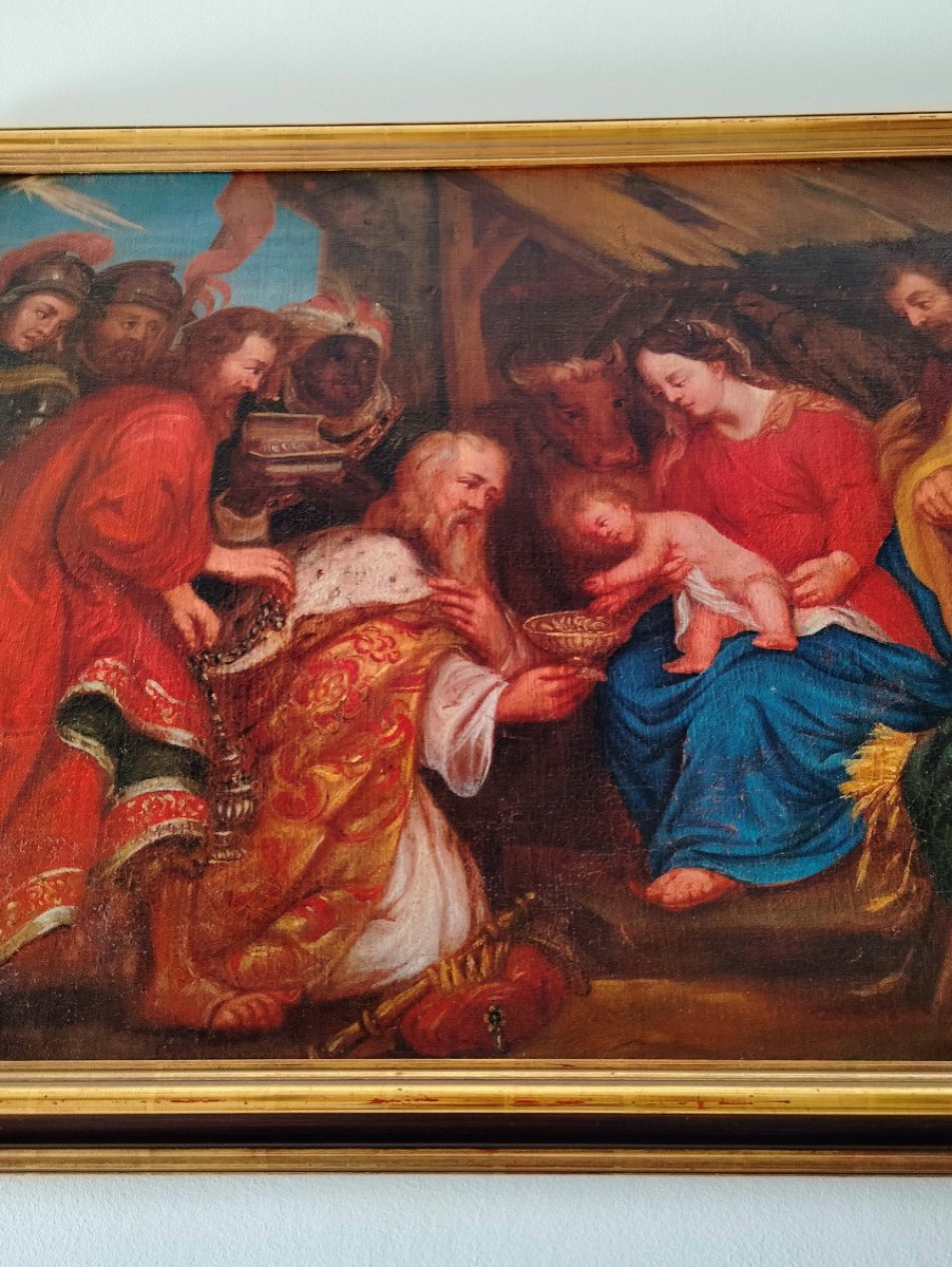 The Adoration Of The Magi XVII, Painting, Oil On Canvas, Religious Scene-photo-1