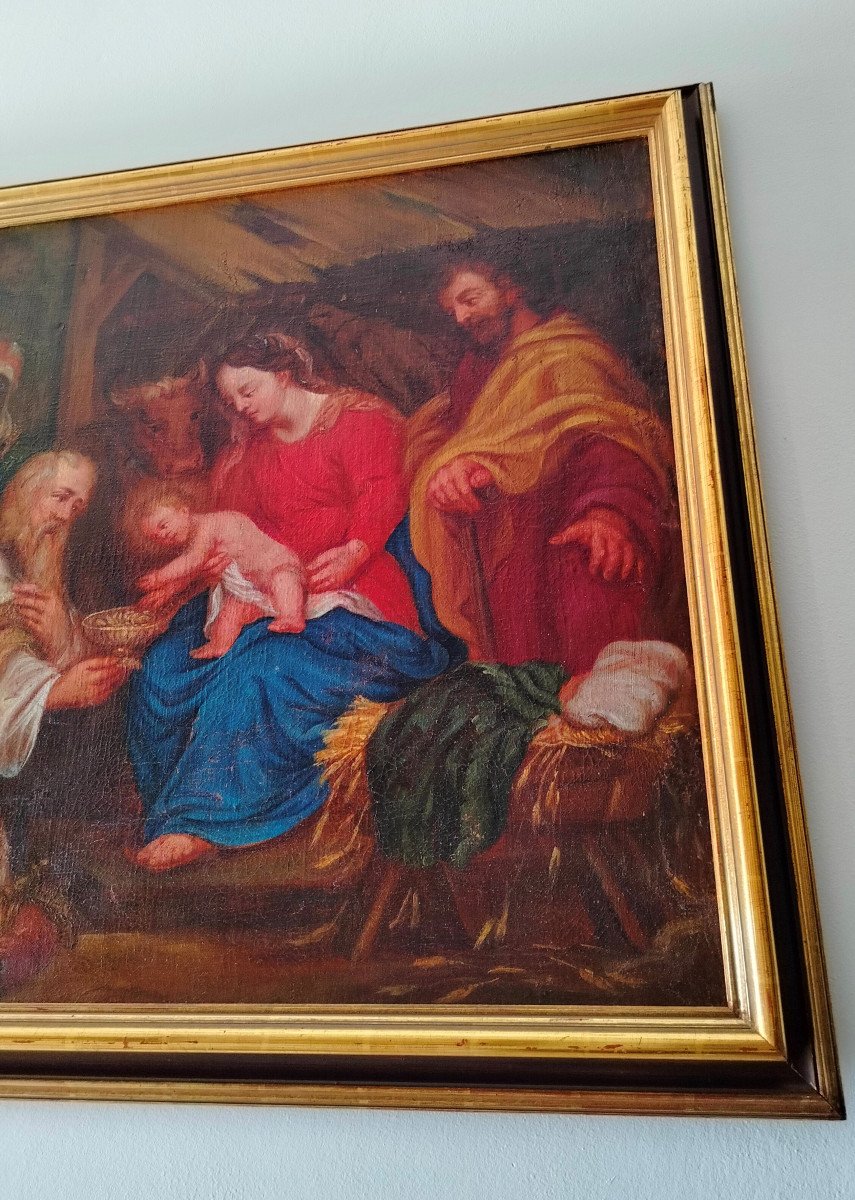 The Adoration Of The Magi XVII, Painting, Oil On Canvas, Religious Scene-photo-2