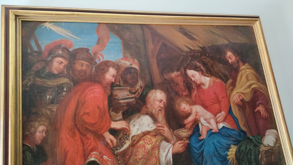 The Adoration Of The Magi XVII, Painting, Oil On Canvas, Religious Scene-photo-3