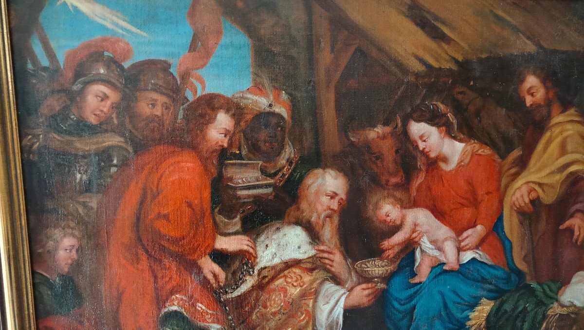 The Adoration Of The Magi XVII, Painting, Oil On Canvas, Religious Scene-photo-4