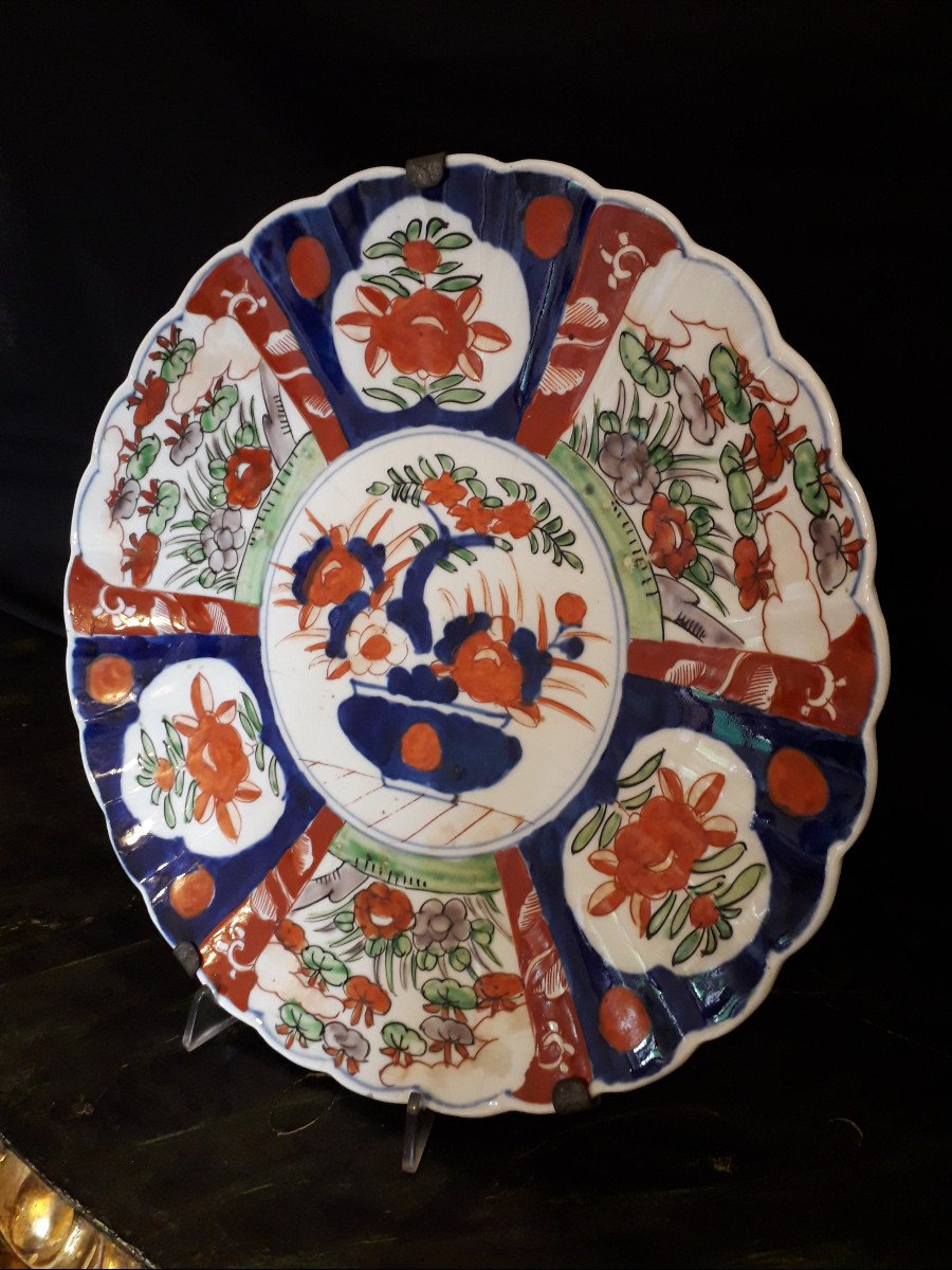 2 Plats  IMARI XIX  siècle -  Diam. 34 cm.-photo-2