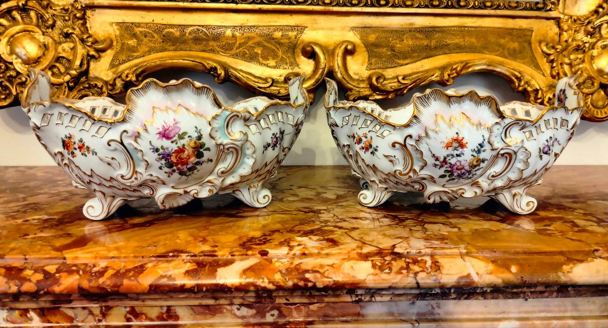  Deux Jattes en Porcelaine  SAXE /DRESDEN - Fin XIX siècle-photo-2