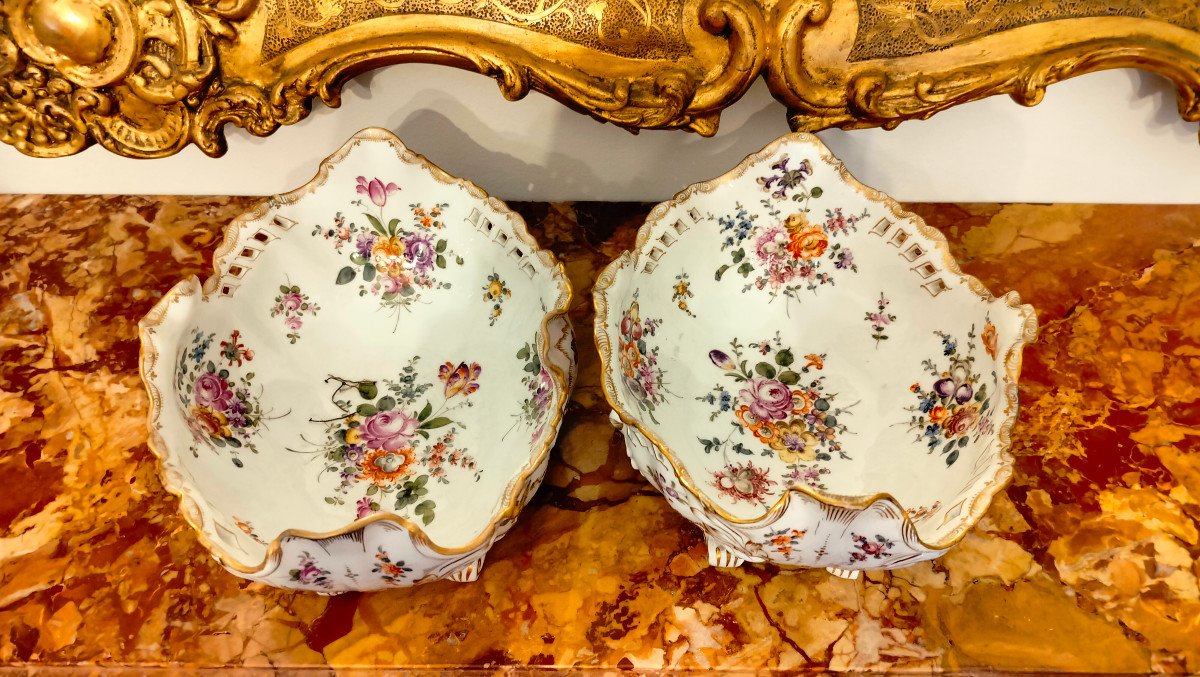  JATTES  en Porcelaine  de SAXE et DRESDEN - Fin XIX siècle-photo-4