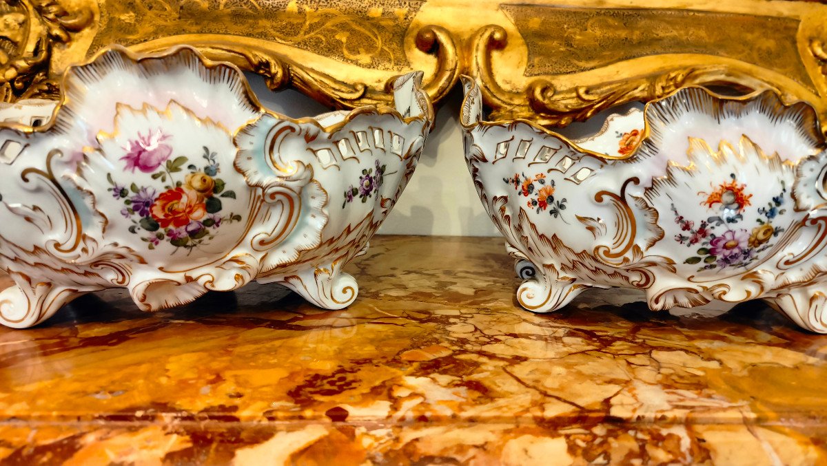  JATTES  en Porcelaine  de SAXE et DRESDEN - Fin XIX siècle-photo-1