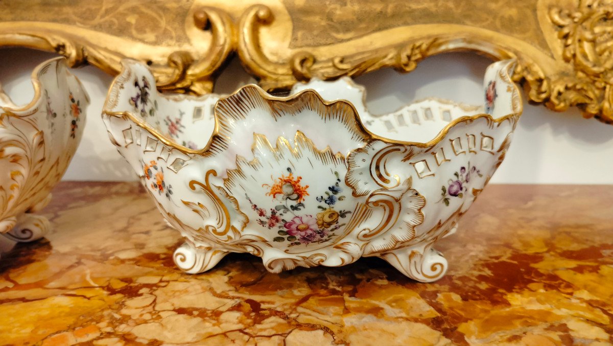  JATTES  en Porcelaine  de SAXE et DRESDEN - Fin XIX siècle-photo-2
