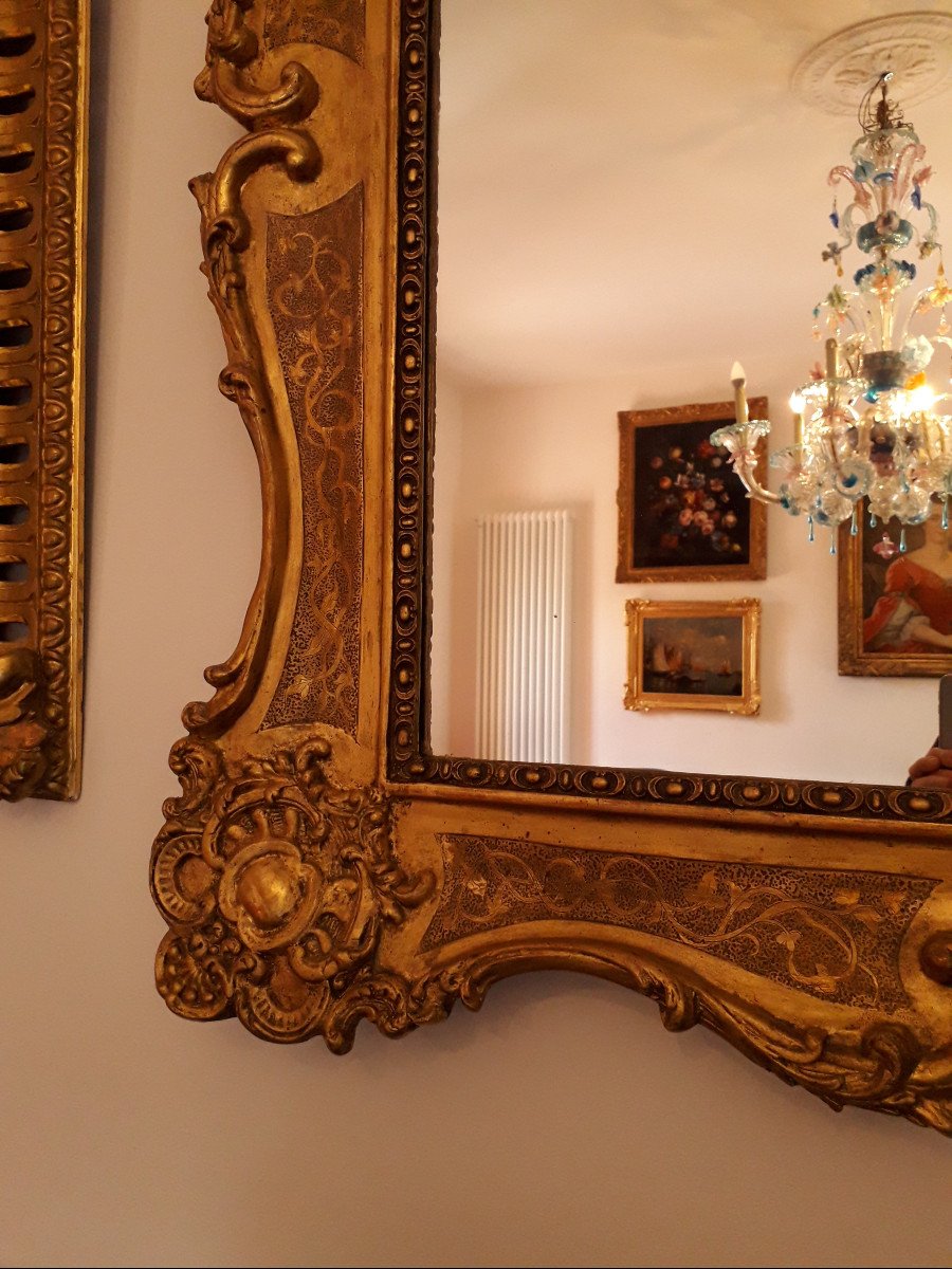Miroir dans Cadre Bois Doré - Venise XVIII s.-photo-2