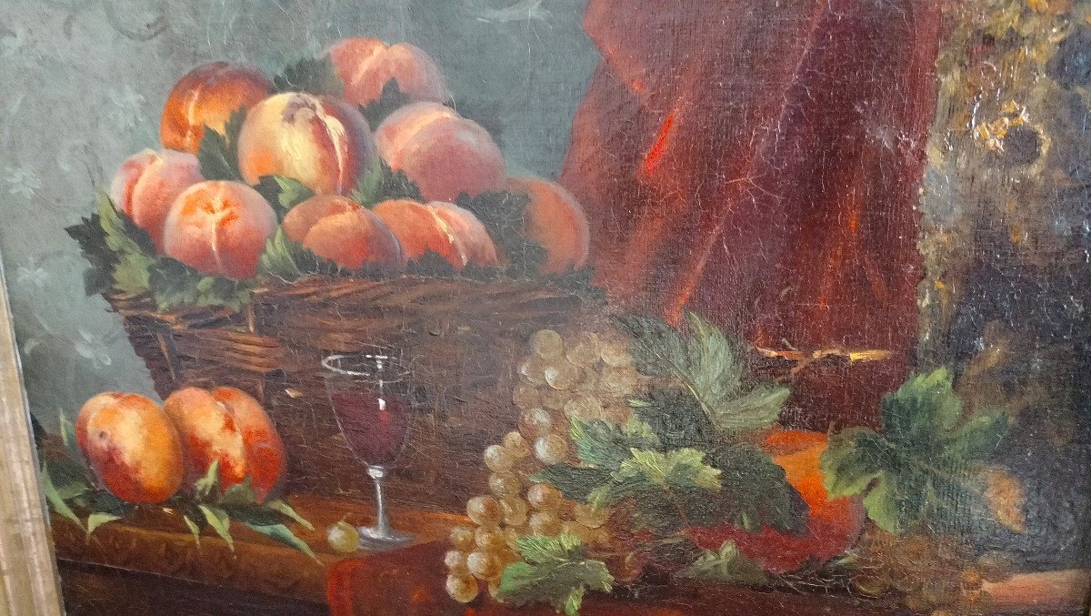 Still Life With Peaches 1887  Painting Oil On Canvas -photo-4