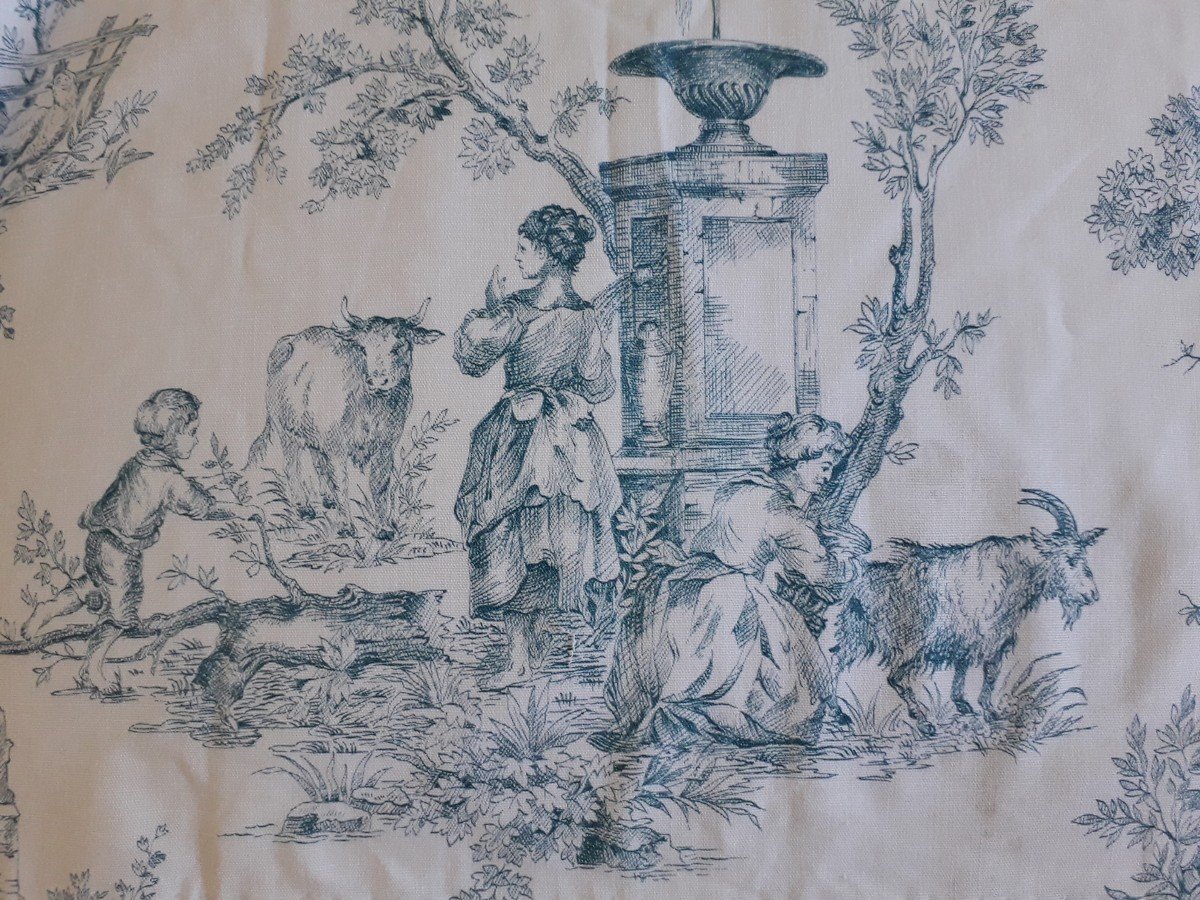  Rideaux - Toile de Jouy - Tissus  à Motif  Louis  XVI -photo-4