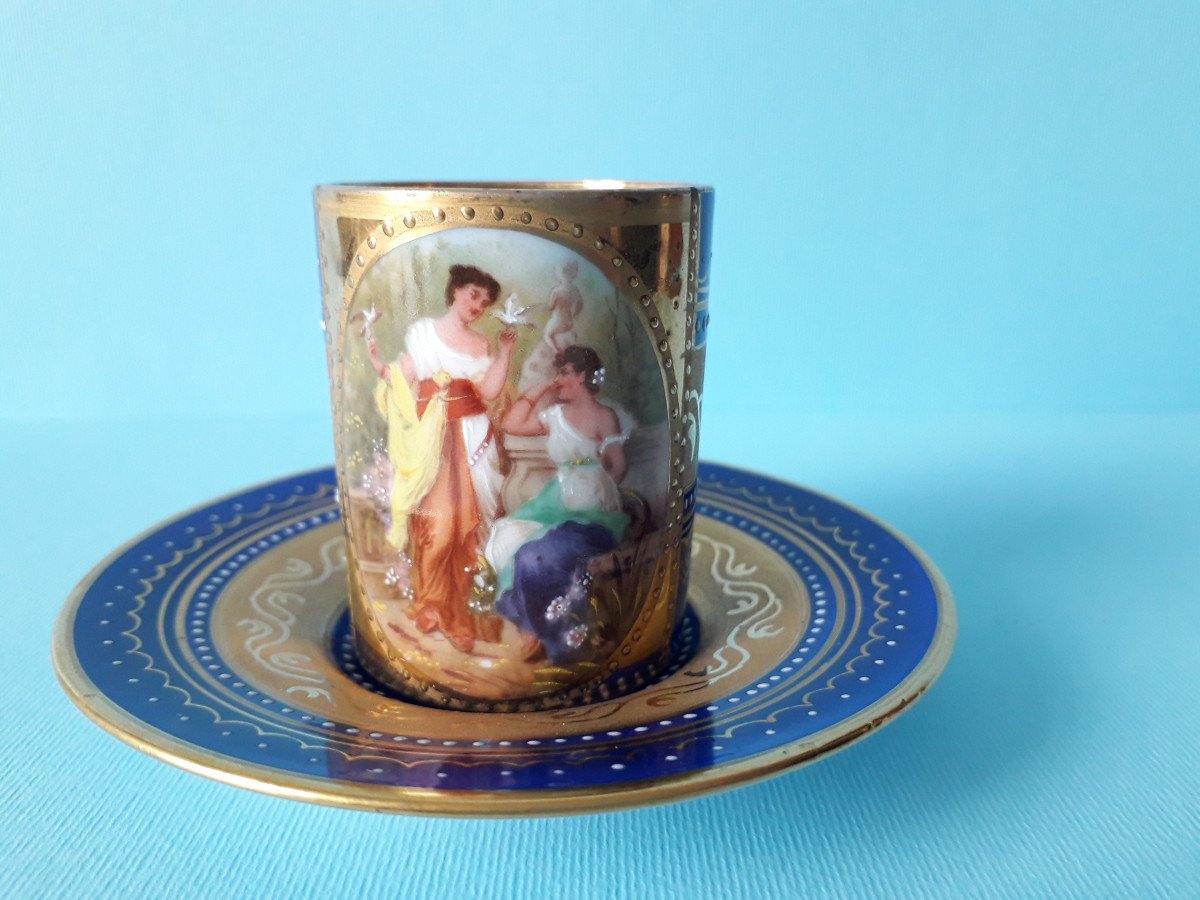 Tasses Litron - Porcelaine De Vienne XIX siècle-photo-2