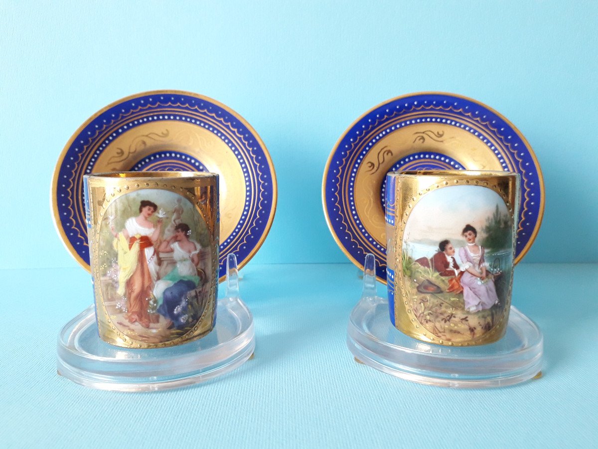 Tasses Litron - Porcelaine De Vienne XIX siècle