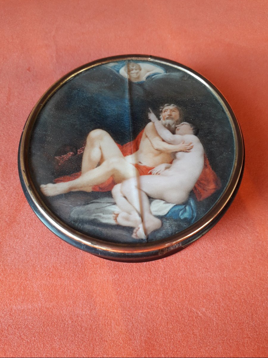 Snuff Box, Wood And Painted Ivory,  Jupiter With Semele And Juno, Italy,  1799 -photo-2