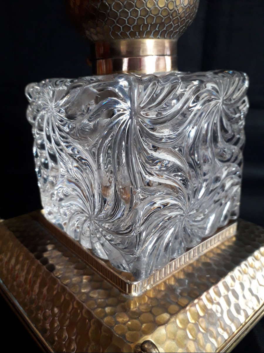 Crystal And Brass Inkwell-photo-4