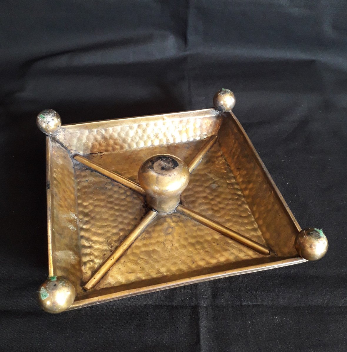 Crystal And Brass Inkwell-photo-4