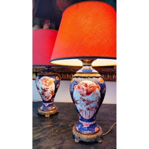 Paire de Lampes  en Porcelaine Nap. III  