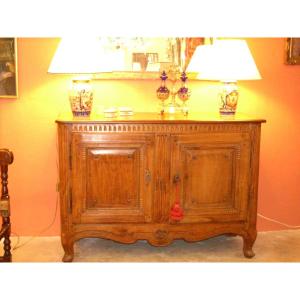 French Buffet Sculpted  Cherry,  Louis XV /  XVI Transition 