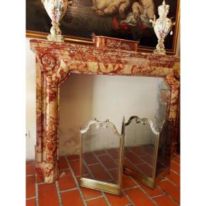 Red Marble Fireplace