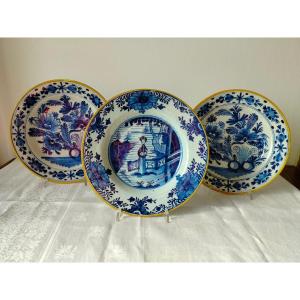  Delft Plates Earthenware  18th C.