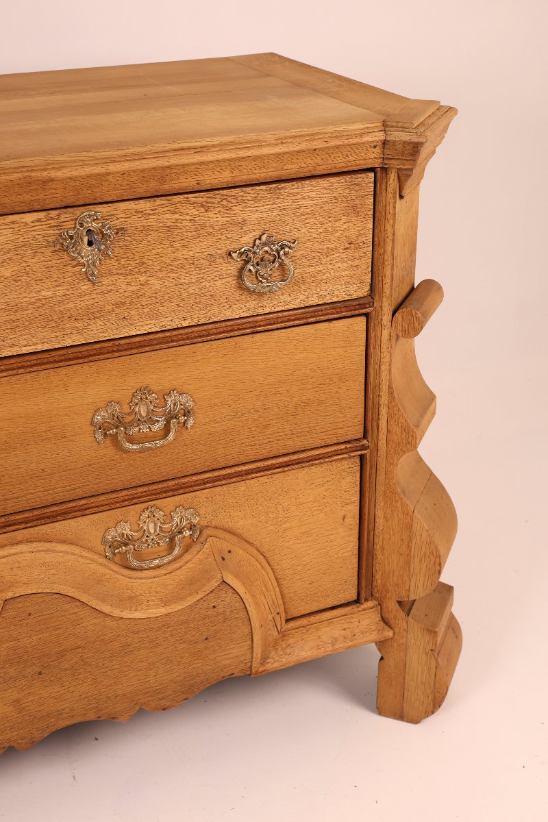 Commode baroque hollandaise du XVIIIᵉ siècle en chêne blanchi, Pays-Bas-photo-4
