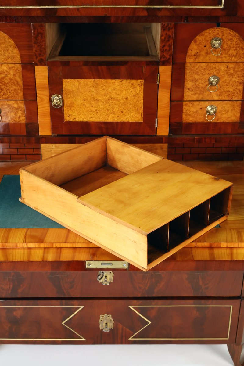 Empire-style Mahogany Drop-leaf Desk, Early 19th Century, Circa 1810-photo-4