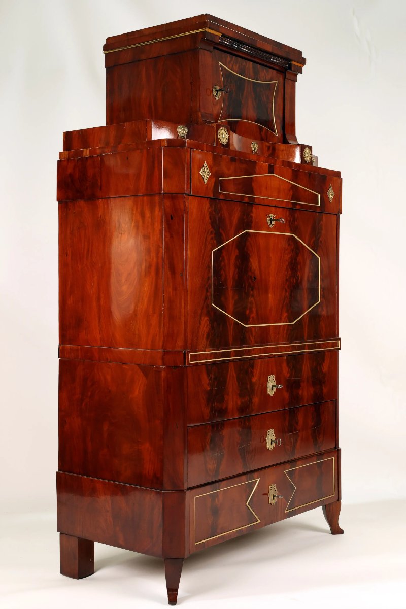 Empire-style Mahogany Drop-leaf Desk, Early 19th Century, Circa 1810-photo-2