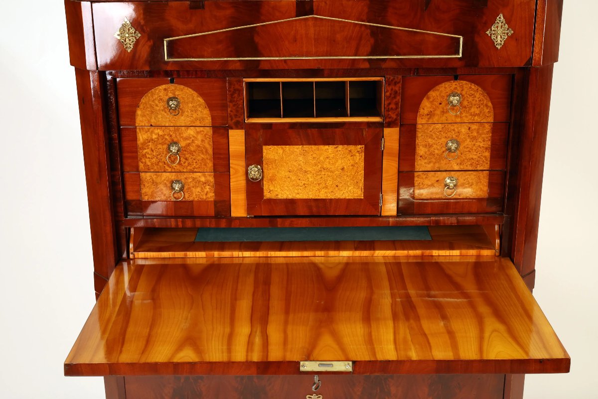 Empire-style Mahogany Drop-leaf Desk, Early 19th Century, Circa 1810-photo-4