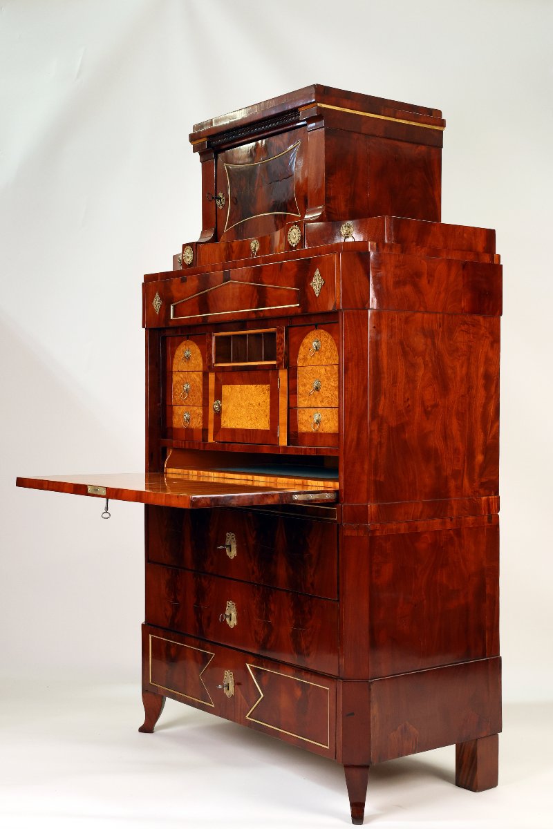 Empire-style Mahogany Drop-leaf Desk, Early 19th Century, Circa 1810-photo-6