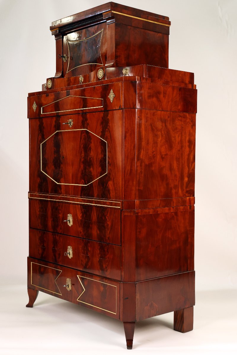 Empire-style Mahogany Drop-leaf Desk, Early 19th Century, Circa 1810-photo-7