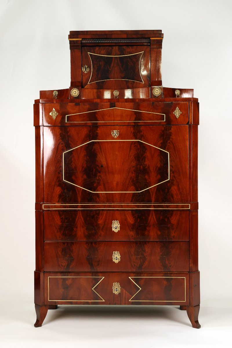 Empire-style Mahogany Drop-leaf Desk, Early 19th Century, Circa 1810-photo-8