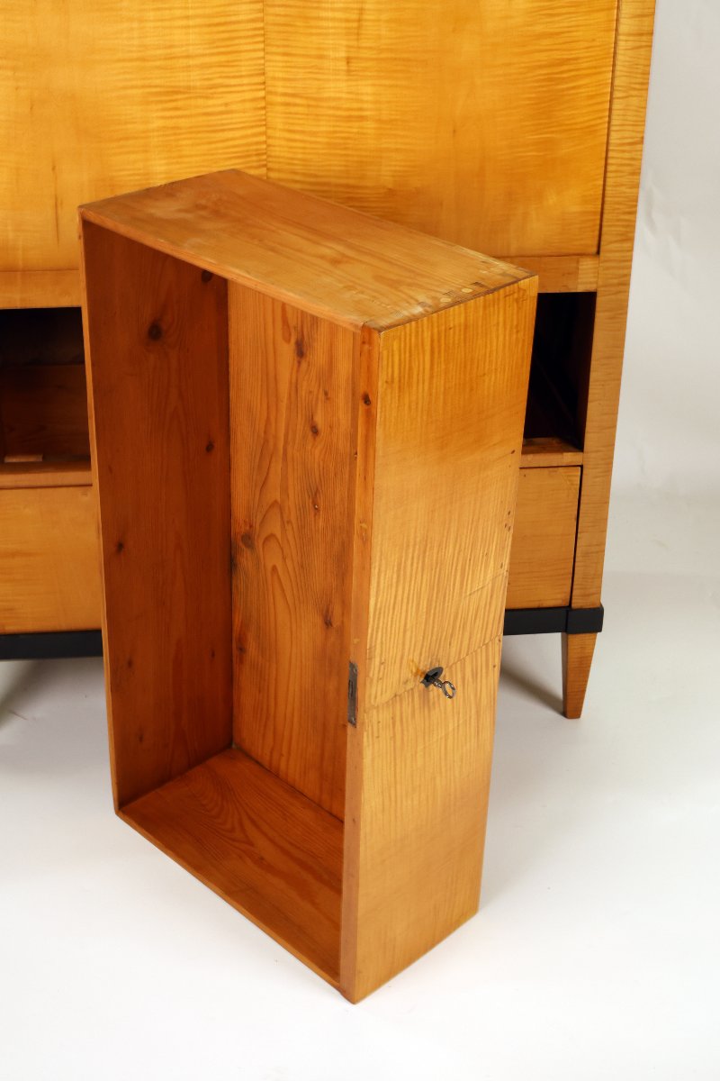 Fine Biedermeier Maple Secretaire, North Germany (braunschweig), Circa 1815-photo-4