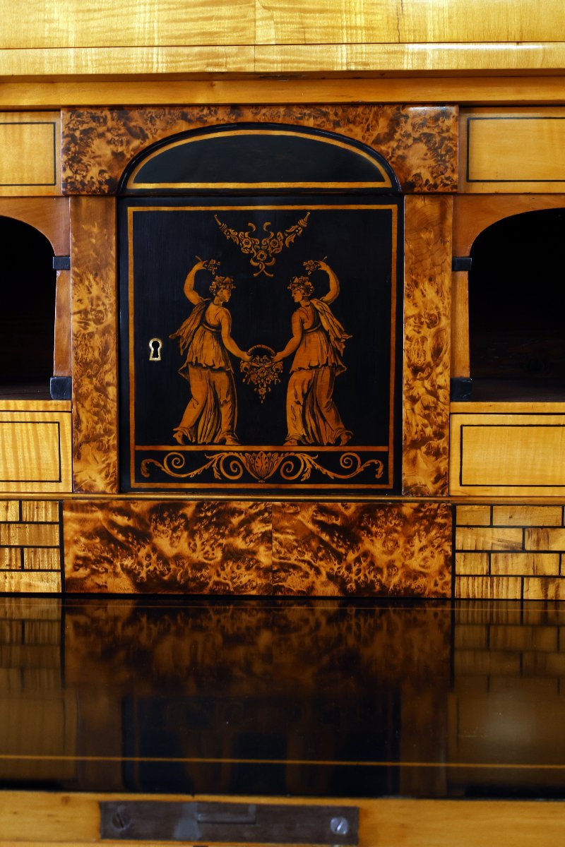 Fine Biedermeier Maple Secretaire, North Germany (braunschweig), Circa 1815-photo-5